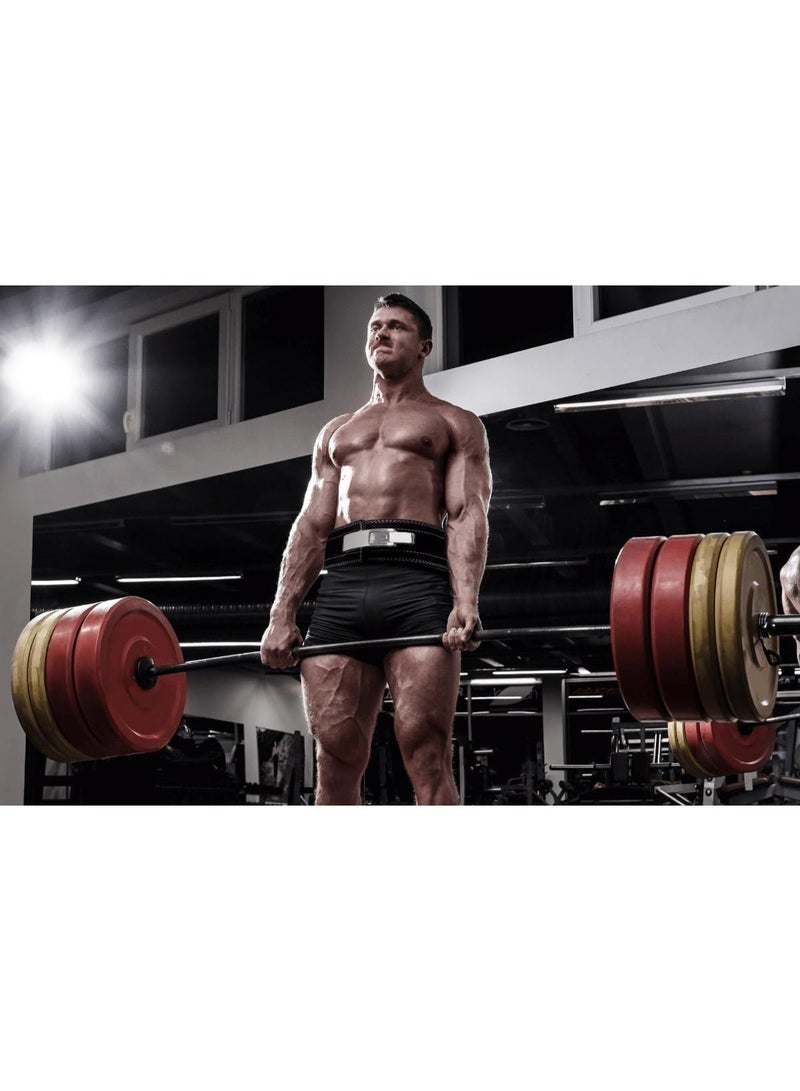 حزام رفع الاثقال للرجال والنساء 10 ملم من الجلد السميك IPF، حزام رفع الاثقال مثالي لاحزمة صالة الالعاب الرياضية والتدريب ورفع الاثقال وكمال الاجسام والقرفصاء والرفعات المميتة - Image 5